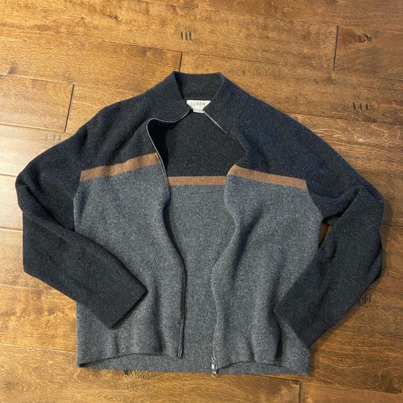 Men’s Vintage J.Crew Lambswool Zip-Up Sweater - Picture 1 of 3